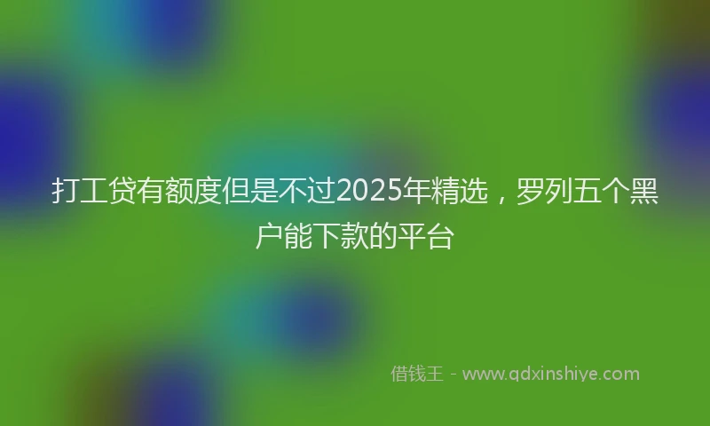打工贷有额度但是不过2025年精选，罗列五个黑户能下款的平台