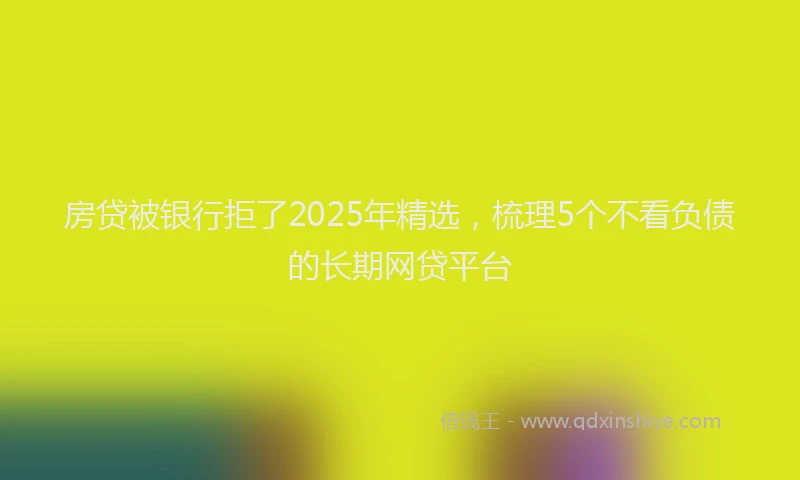 房贷被银行拒了2025年精选，梳理5个不看负债的长期网贷平台