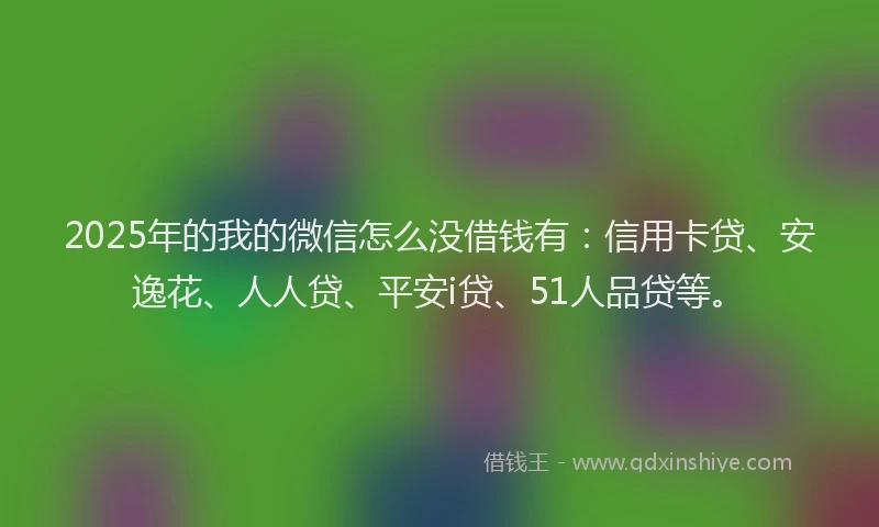 2025年的我的微信怎么没借钱有：信用卡贷、安逸花、人人贷、平安i贷、51人品贷等。