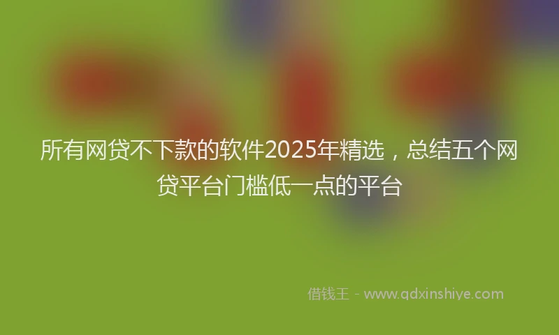 所有网贷不下款的软件2025年精选，总结五个网贷平台门槛低一点的平台