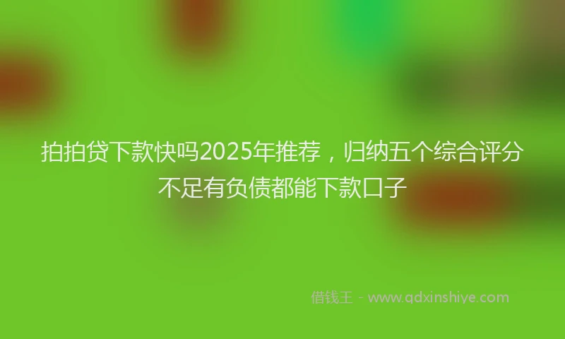 拍拍贷下款快吗2025年推荐，归纳五个综合评分不足有负债都能下款口子
