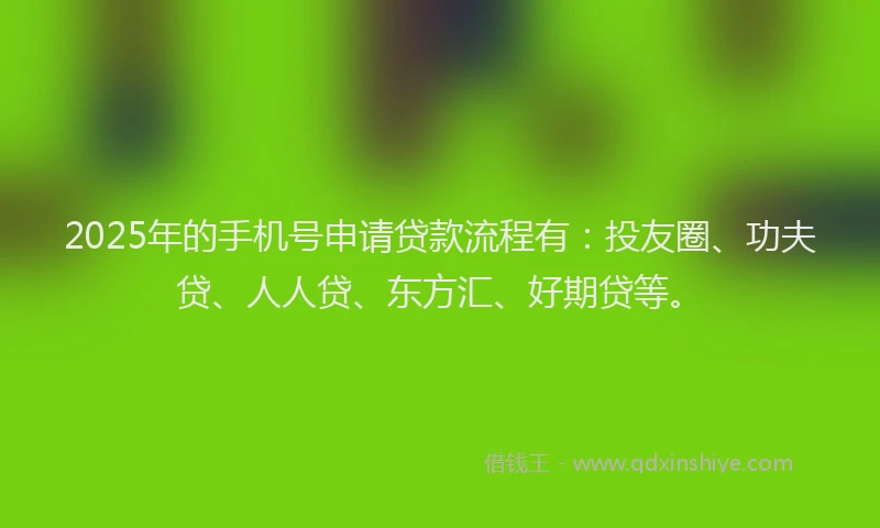 2025年的手机号申请贷款流程有：投友圈、功夫贷、人人贷、东方汇、好期贷等。