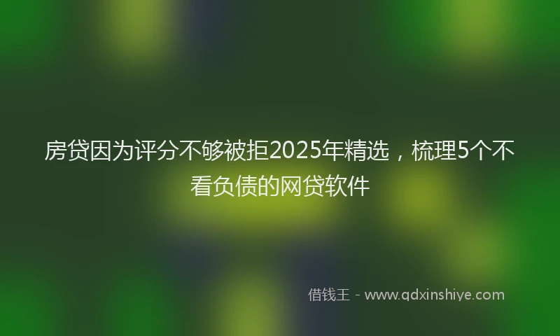 房贷因为评分不够被拒2025年精选，梳理5个不看负债的网贷软件