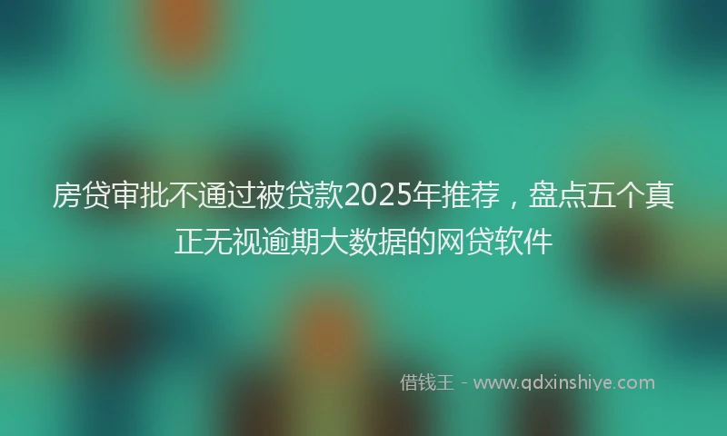 房贷审批不通过被贷款2025年推荐，盘点五个真正无视逾期大数据的网贷软件