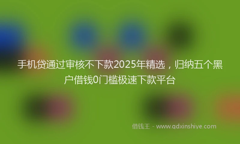 手机贷通过审核不下款2025年精选，归纳五个黑户借钱0门槛极速下款平台
