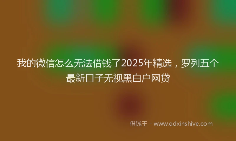我的微信怎么无法借钱了2025年精选，罗列五个最新口子无视黑白户网贷