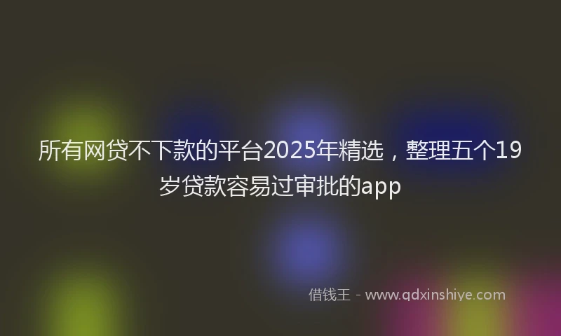 所有网贷不下款的平台2025年精选，整理五个19岁贷款容易过审批的app