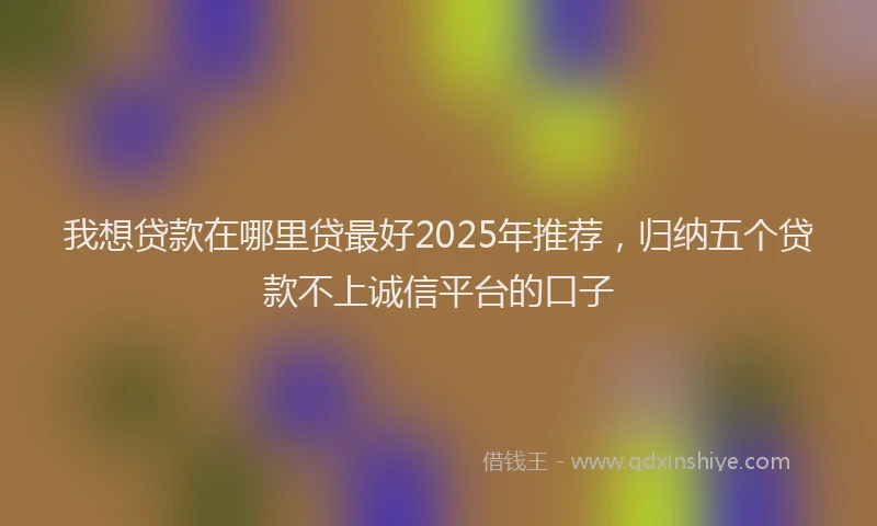 我想贷款在哪里贷最好2025年推荐，归纳五个贷款不上诚信平台的口子