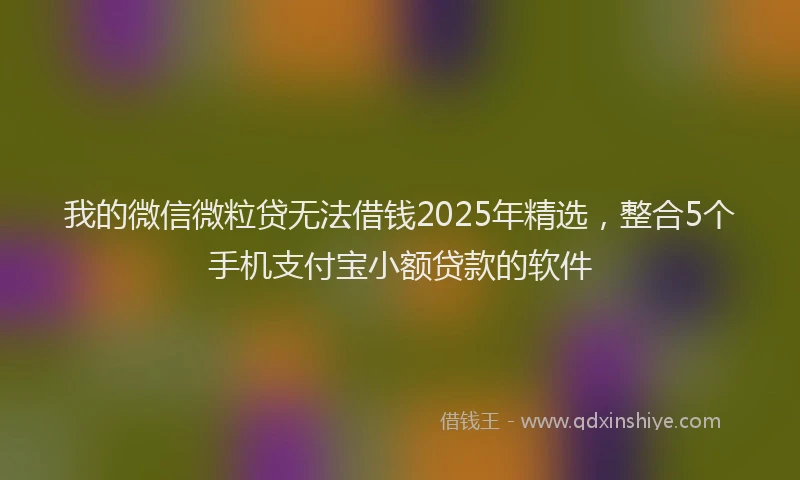 我的微信微粒贷无法借钱2025年精选，整合5个手机支付宝小额贷款的软件