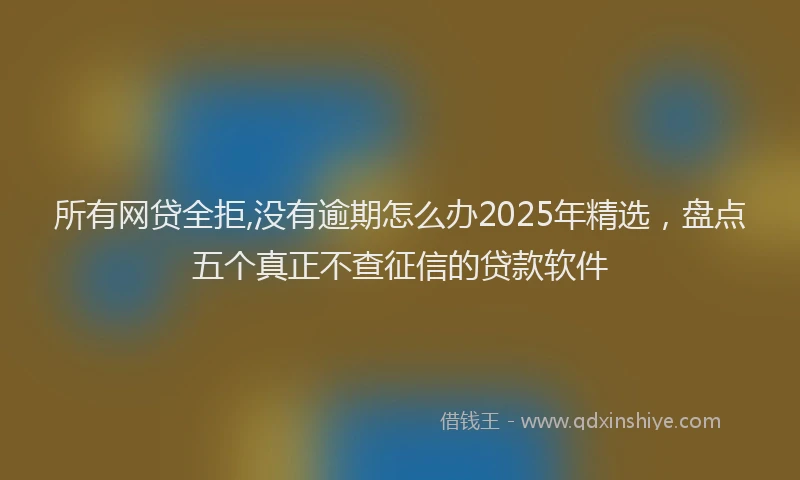 所有网贷全拒,没有逾期怎么办2025年精选，盘点五个真正不查征信的贷款软件