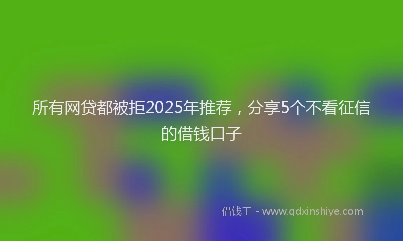 所有网贷都被拒2025年推荐，分享5个不看征信的借钱口子