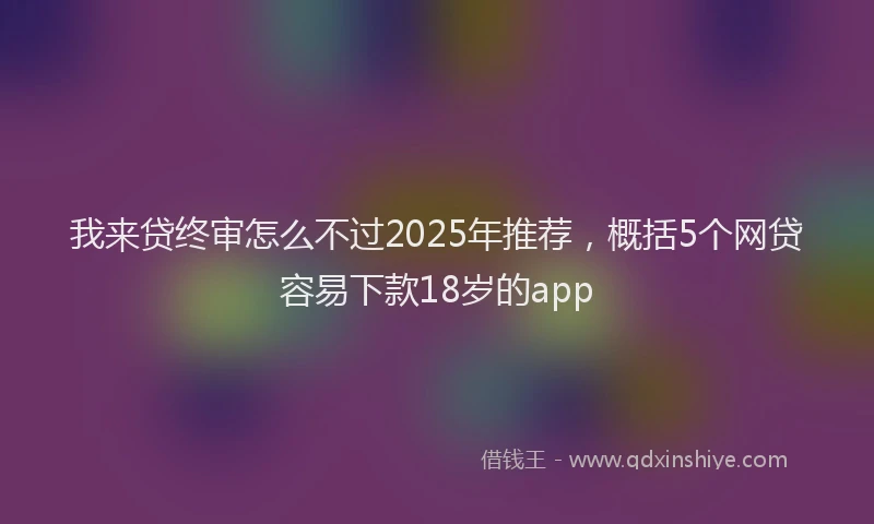 我来贷终审怎么不过2025年推荐，概括5个网贷容易下款18岁的app