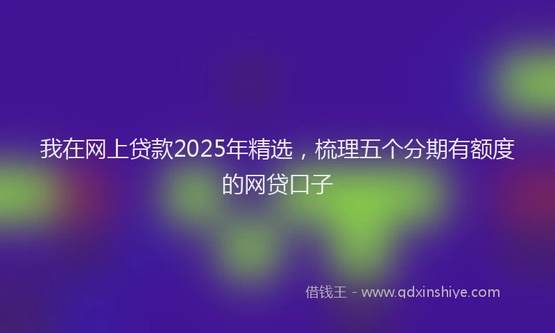 我在网上贷款2025年精选，梳理五个分期有额度的网贷口子