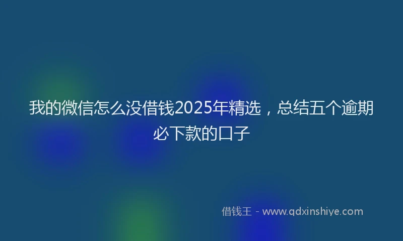 我的微信怎么没借钱2025年精选，总结五个逾期必下款的口子