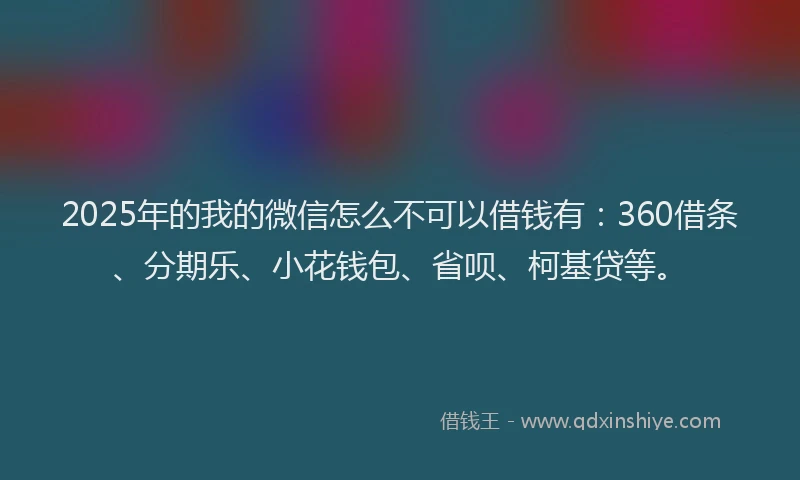 2025年的我的微信怎么不可以借钱有：360借条、分期乐、小花钱包、省呗、柯基贷等。
