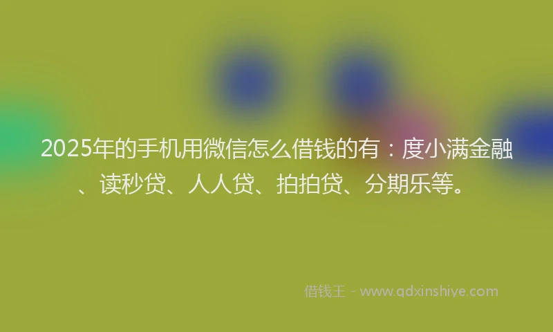 2025年的手机用微信怎么借钱的有：度小满金融、读秒贷、人人贷、拍拍贷、分期乐等。