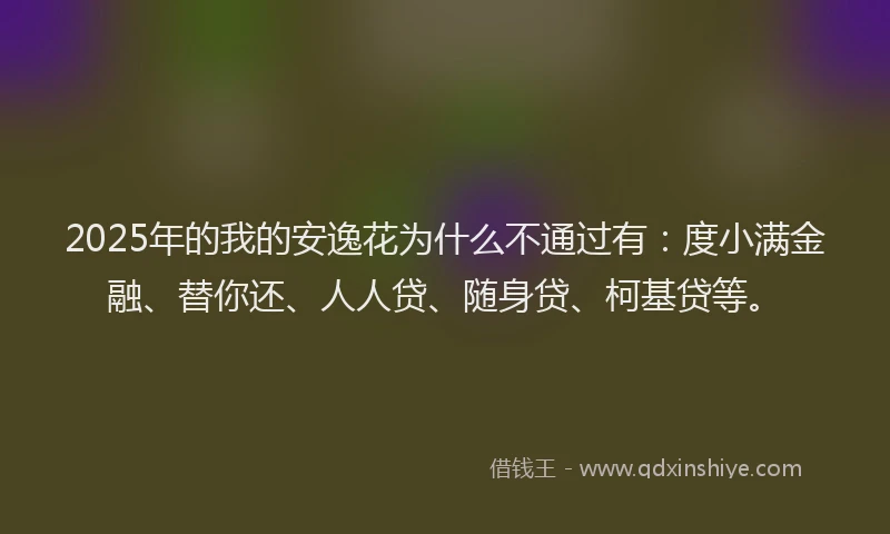 2025年的我的安逸花为什么不通过有：度小满金融、替你还、人人贷、随身贷、柯基贷等。