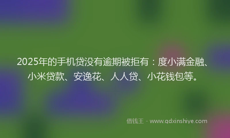 2025年的手机贷没有逾期被拒有：度小满金融、小米贷款、安逸花、人人贷、小花钱包等。