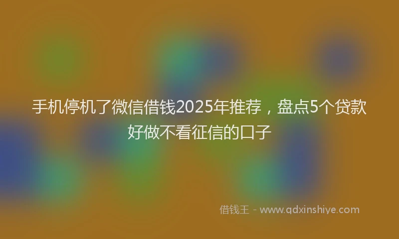 手机停机了微信借钱2025年推荐，盘点5个贷款好做不看征信的口子