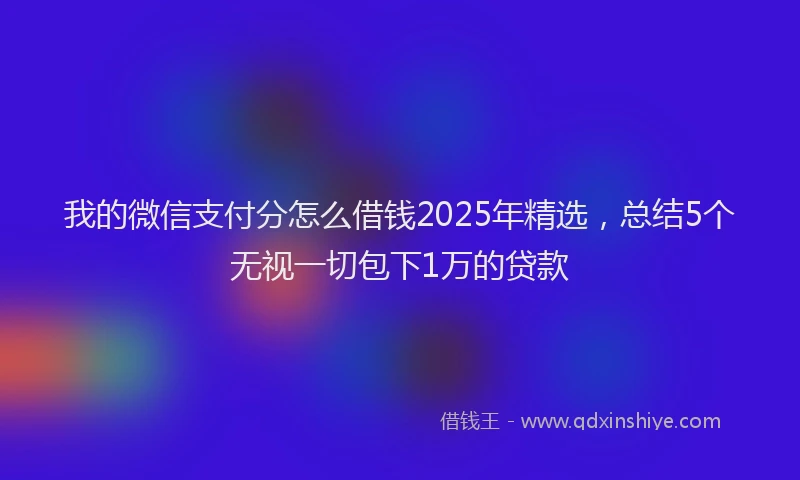我的微信支付分怎么借钱2025年精选，总结5个无视一切包下1万的贷款