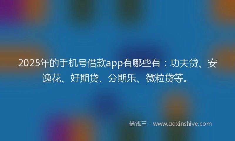 2025年的手机号借款app有哪些有：功夫贷、安逸花、好期贷、分期乐、微粒贷等。