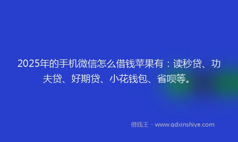 2025年的手机微信怎么借钱苹果有：读秒贷、功夫贷、好期贷、小花钱包、省呗等。