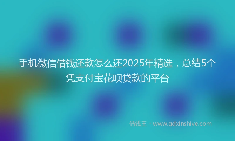 手机微信借钱还款怎么还2025年精选，总结5个凭支付宝花呗贷款的平台