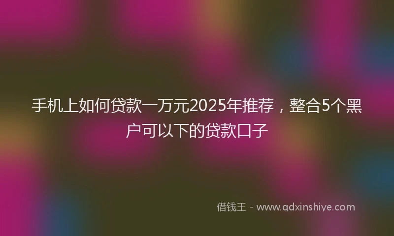 手机上如何贷款一万元2025年推荐，整合5个黑户可以下的贷款口子