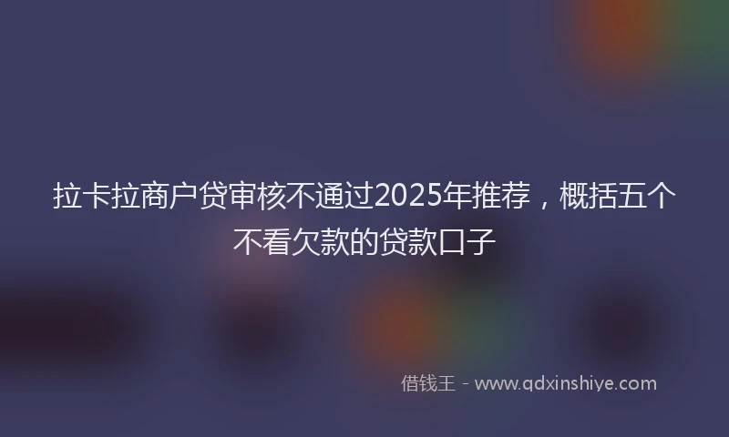 拉卡拉商户贷审核不通过2025年推荐，概括五个不看欠款的贷款口子
