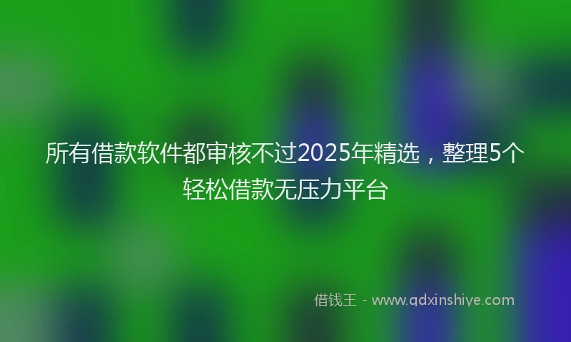 所有借款软件都审核不过2025年精选，整理5个轻松借款无压力平台