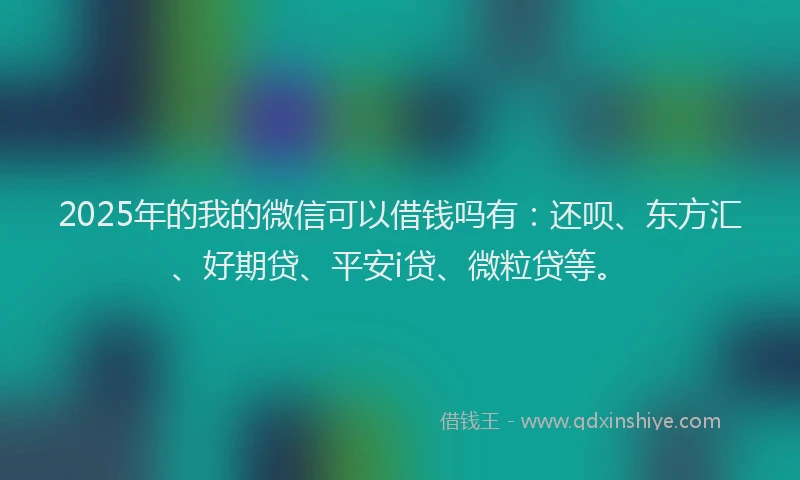 2025年的我的微信可以借钱吗有：还呗、东方汇、好期贷、平安i贷、微粒贷等。