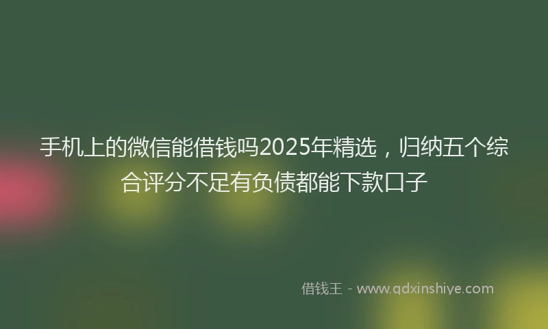 手机上的微信能借钱吗2025年精选，归纳五个综合评分不足有负债都能下款口子