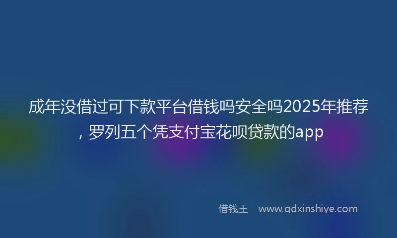 成年没借过可下款平台借钱吗安全吗2025年推荐，罗列五个凭支付宝花呗贷款的app