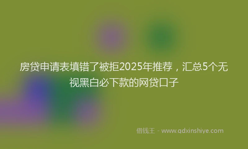 房贷申请表填错了被拒2025年推荐，汇总5个无视黑白必下款的网贷口子