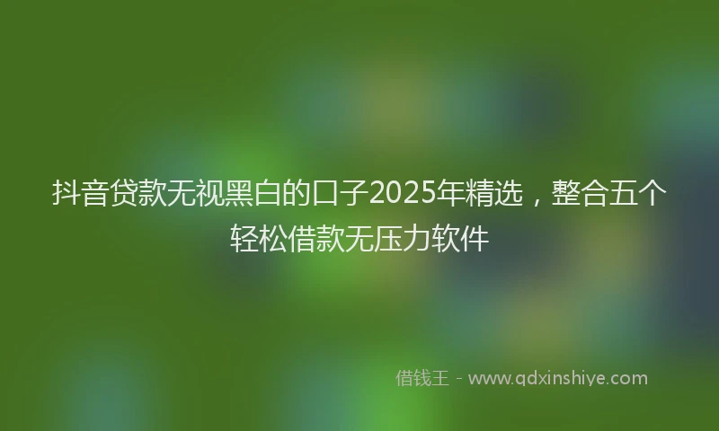 抖音贷款无视黑白的口子2025年精选，整合五个轻松借款无压力软件