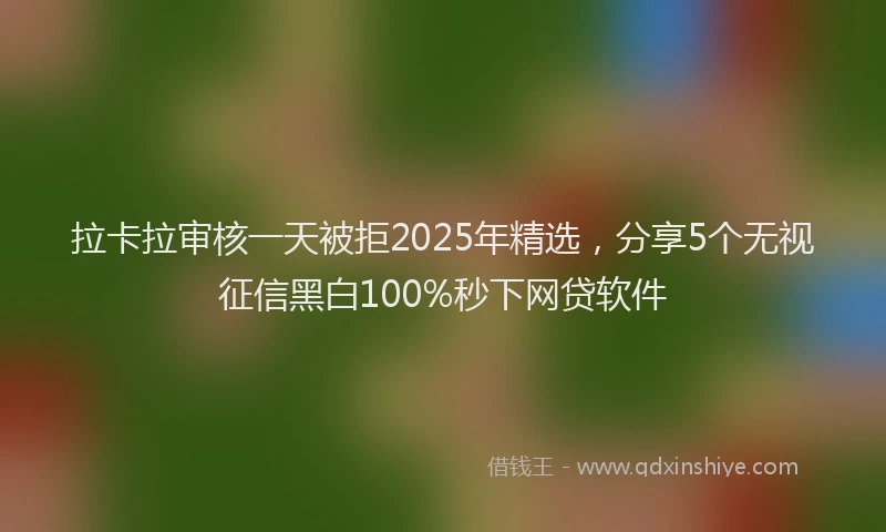 拉卡拉审核一天被拒2025年精选，分享5个无视征信黑白100%秒下网贷软件