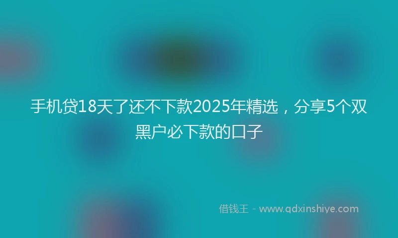 手机贷18天了还不下款2025年精选，分享5个双黑户必下款的口子
