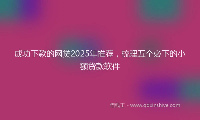 成功下款的网贷2025年推荐，梳理五个必下的小额贷款软件