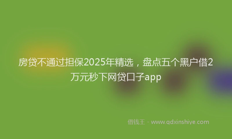 房贷不通过担保2025年精选，盘点五个黑户借2万元秒下网贷口子app