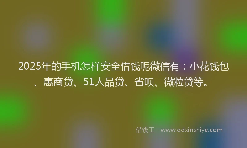 2025年的手机怎样安全借钱呢微信有：小花钱包、惠商贷、51人品贷、省呗、微粒贷等。