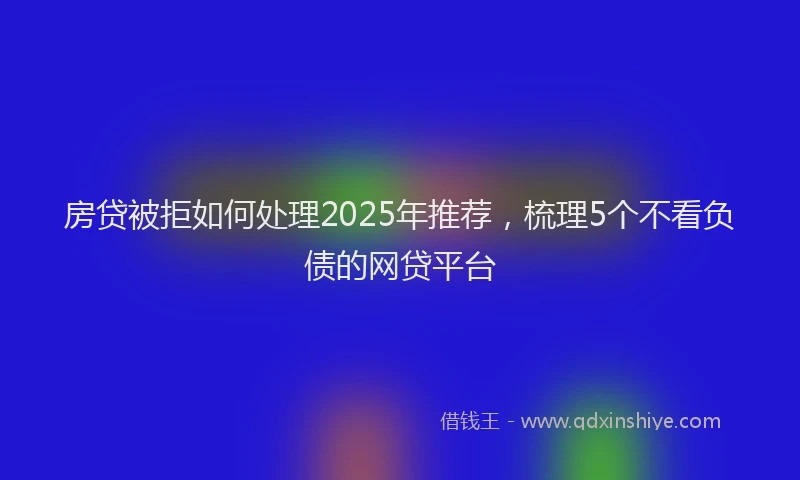 房贷被拒如何处理2025年推荐，梳理5个不看负债的网贷平台