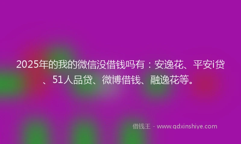 2025年的我的微信没借钱吗有：安逸花、平安i贷、51人品贷、微博借钱、融逸花等。