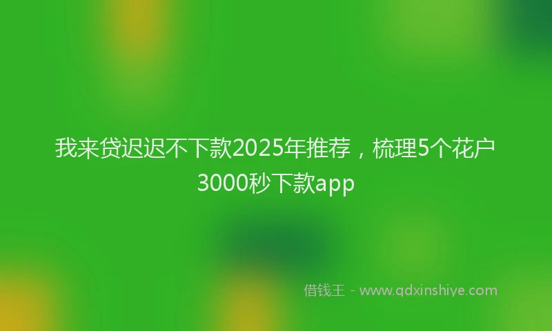 我来贷迟迟不下款2025年推荐，梳理5个花户3000秒下款app