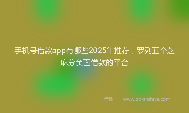 手机号借款app有哪些2025年推荐，罗列五个芝麻分负面借款的平台