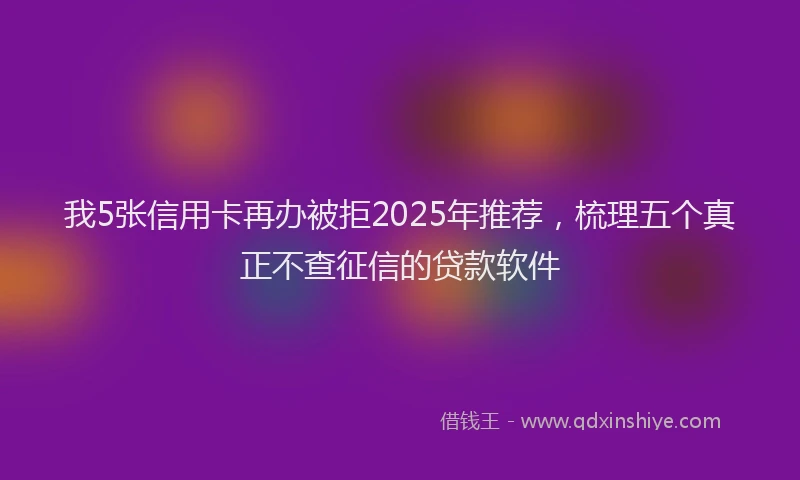 我5张信用卡再办被拒2025年推荐，梳理五个真正不查征信的贷款软件