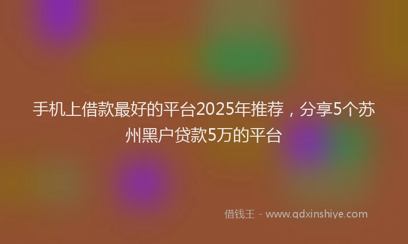 手机上借款最好的平台2025年推荐，分享5个苏州黑户贷款5万的平台