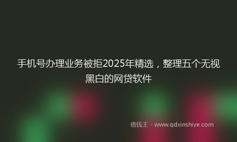 手机号办理业务被拒2025年精选，整理五个无视黑白的网贷软件