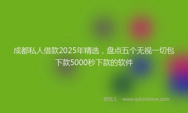 成都私人借款2025年精选，盘点五个无视一切包下款5000秒下款的软件