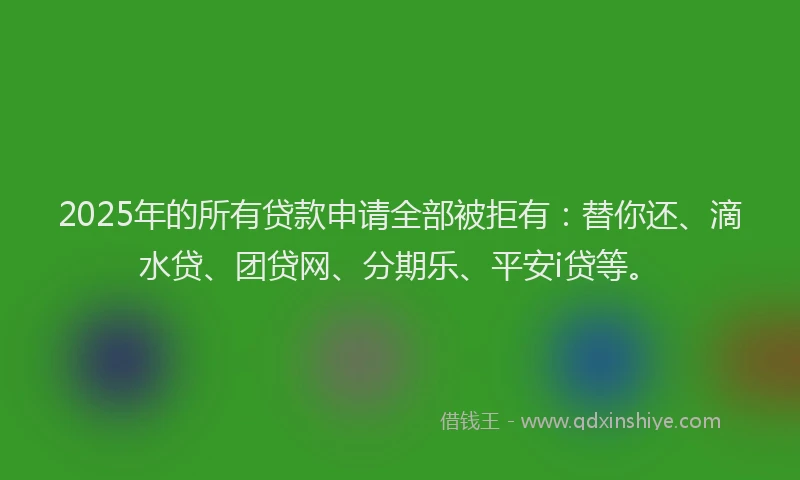 2025年的所有贷款申请全部被拒有：替你还、滴水贷、团贷网、分期乐、平安i贷等。