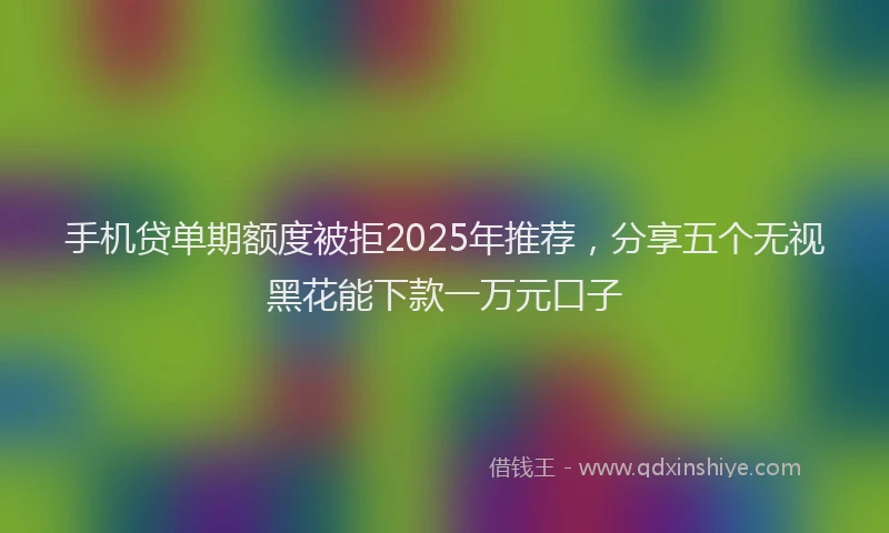 手机贷单期额度被拒2025年推荐，分享五个无视黑花能下款一万元口子